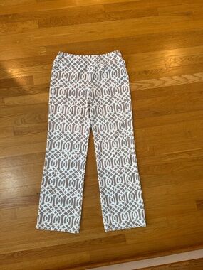 J. McLaughlin Cream and Taupe Geo Print Women’s Pants